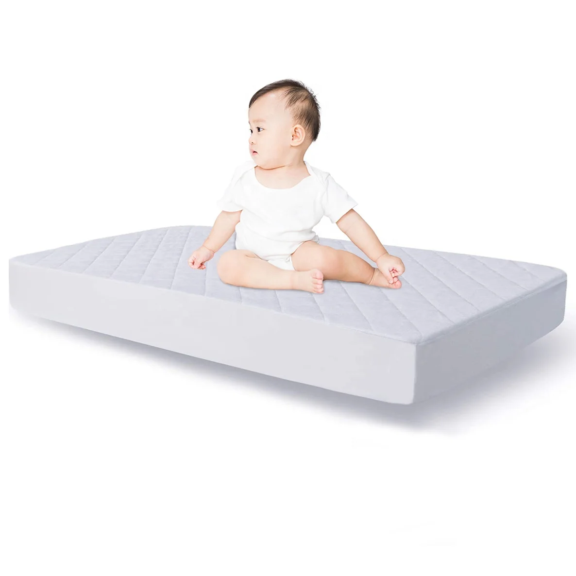 Удобный дышащий и водонепроницаемый бамбуковый искусственная ткань махровый чехол для матраса