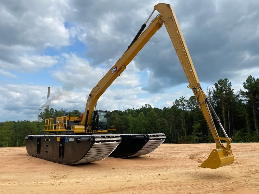 Floating Trackhoe Excavator Pontoon - Amphibious Float Tank Equipment Boat