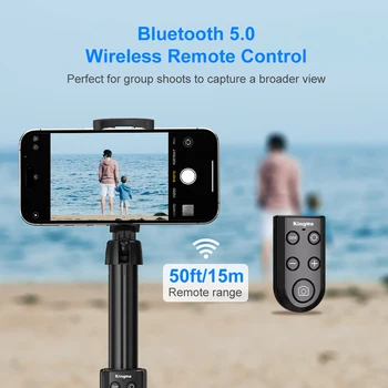 KingMa 1.3 Meter Vlogging Remote Selfie Stick Mini Flexible Selfie Stick Tripod with Lens Zooming and Camera Switching Function detail image