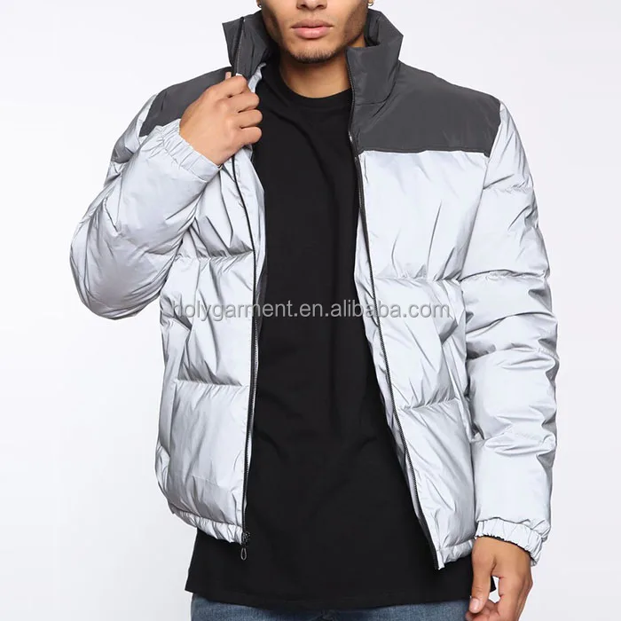 reflective mens puffer jacket