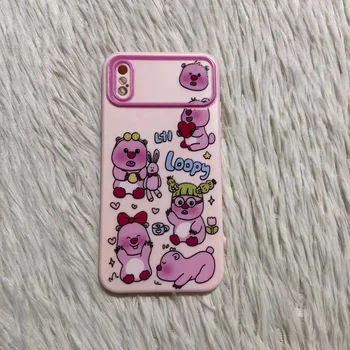 Ins Cartoon Large Window Mobile Phone Cover For iPhone 15 14 13 Xs Cute Animal Custom Phone Case For Samsung A34 A25 A55