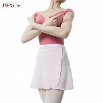 JW Girls ladies chiffon ballet training dancewear pink black wrap skirt