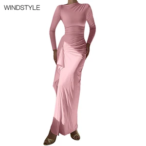 High Quality Vintage Style Women's Dress Slim Back Lace-up Split Lining Casual Fashion for Winter Prom Season Plus Size Order