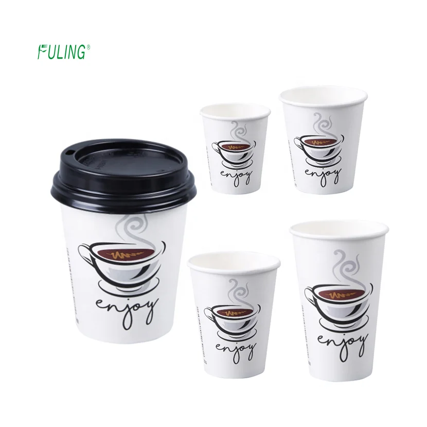 Tea Coffee Espresso Cappuccino Disposable Printed Mocha Paper Hot Drinks Cups 