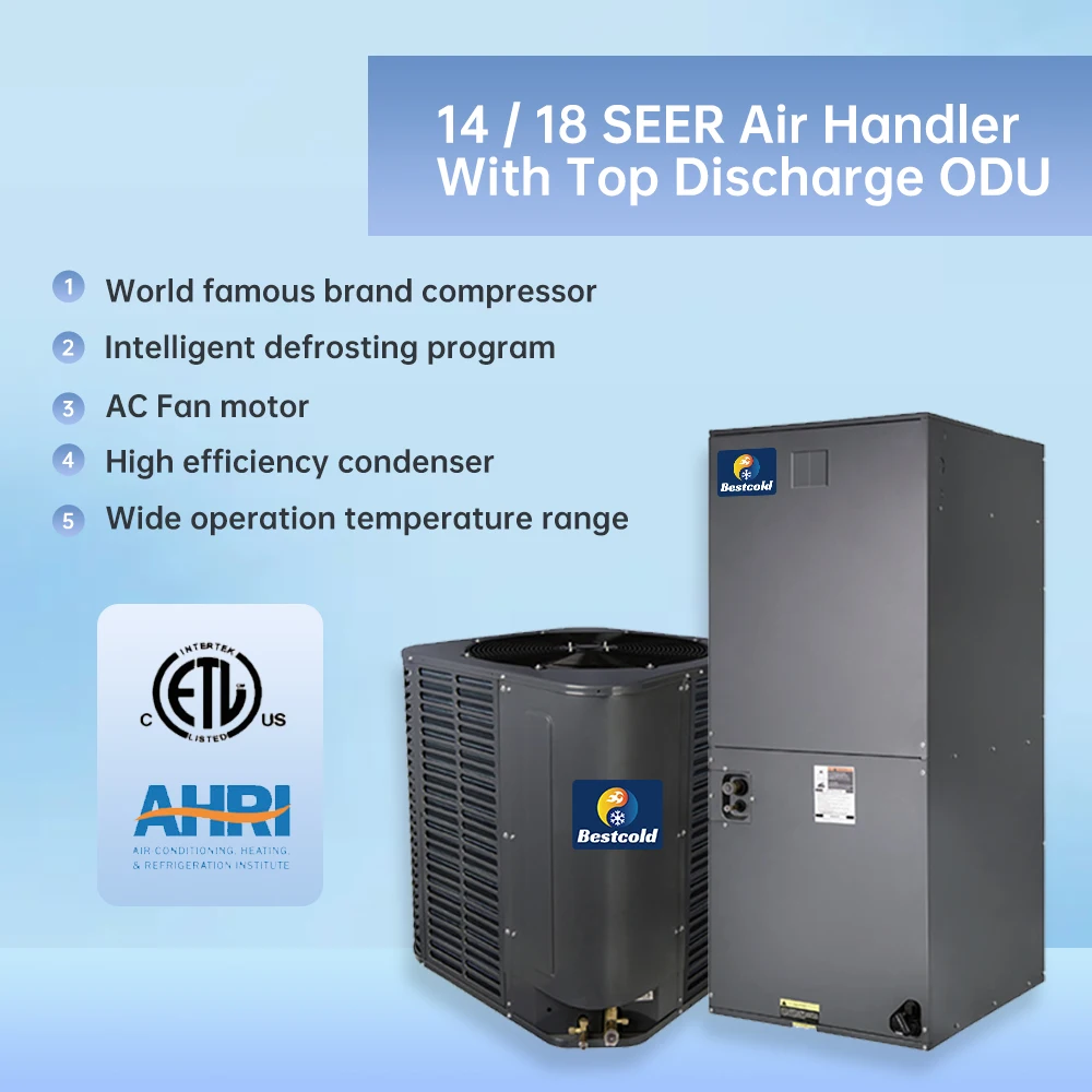 Home HVAC Systems Vertical Type Condensing Unit Seer18 Air Handler Split Air Conditioners for Outdoor