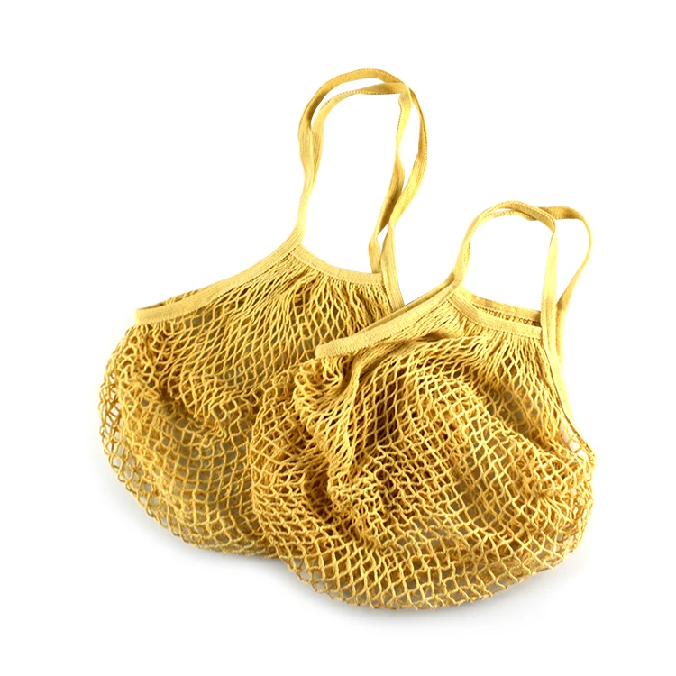 reusable wholesale Eco-friendly Organic Cotton fruits shopping mesh net bag