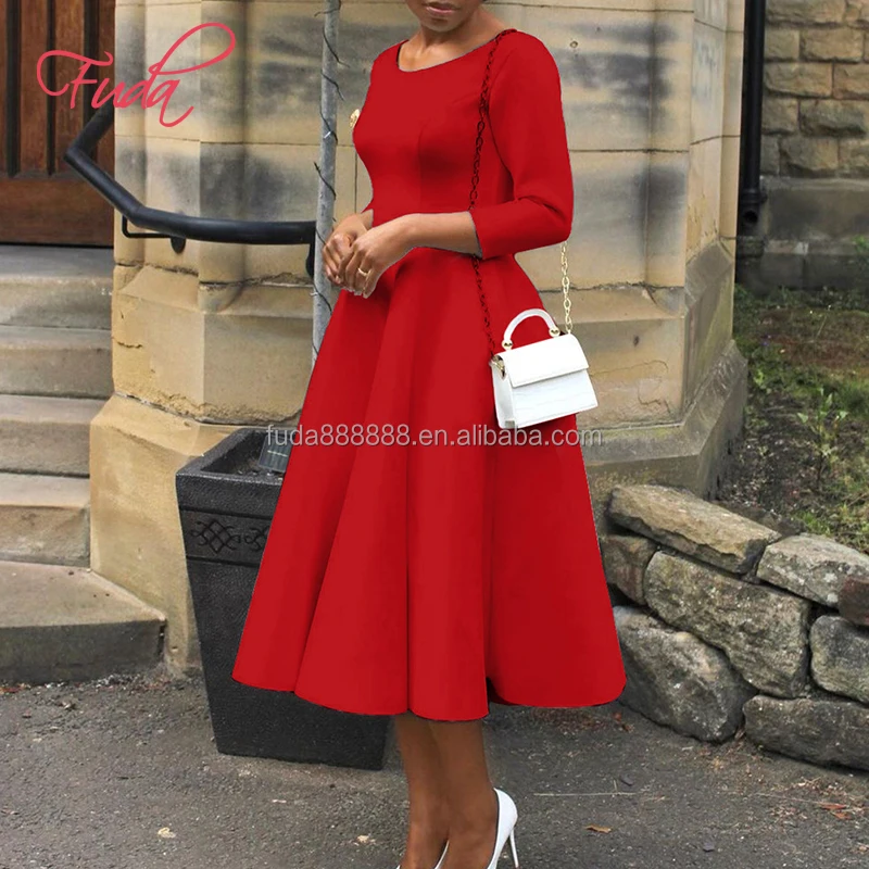 Fuda Ab193 Custom Midi Professional Plus Size Career Official Dresses