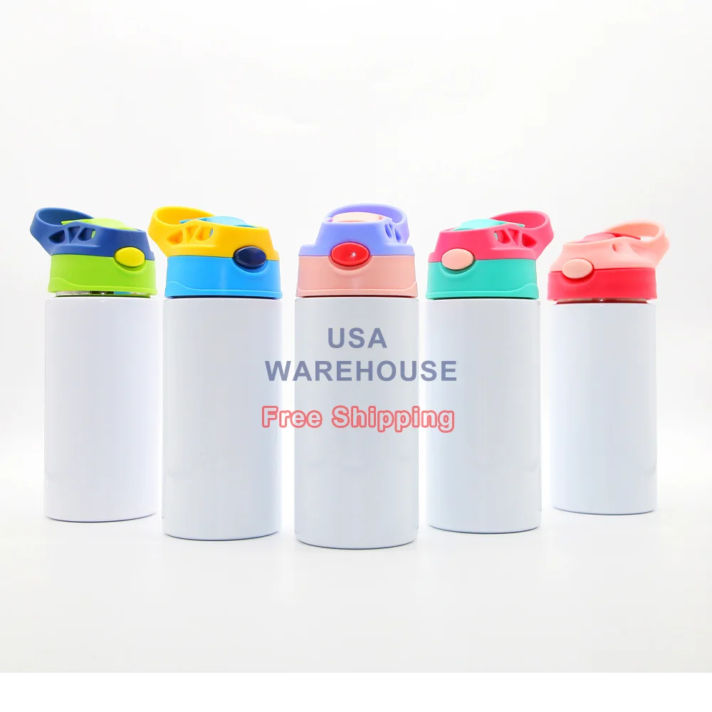 Buy Wholesale China Us Warehouse 12oz 350ml Sublimation Blanks Kids Cup  Stainless Steel Flip Top Straight Water Bottle Kids Sublimation Tumbler &  Sublimation Tumbler at USD 1.25