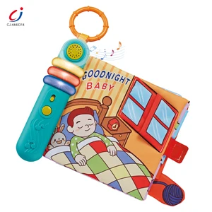 Chengji Cloth Soft Plush Early Educational Cloth Book Toys Cartoon Talking Story Montessori Musical Book for Baby
