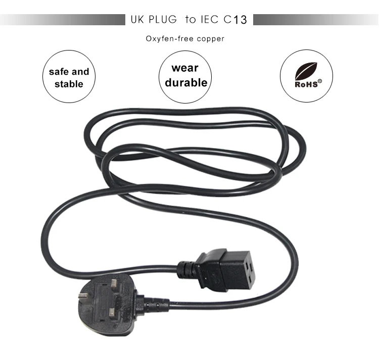 Bsi 3 Pin British Power Cord Uk Plug To C19 Supply Power Cable 11