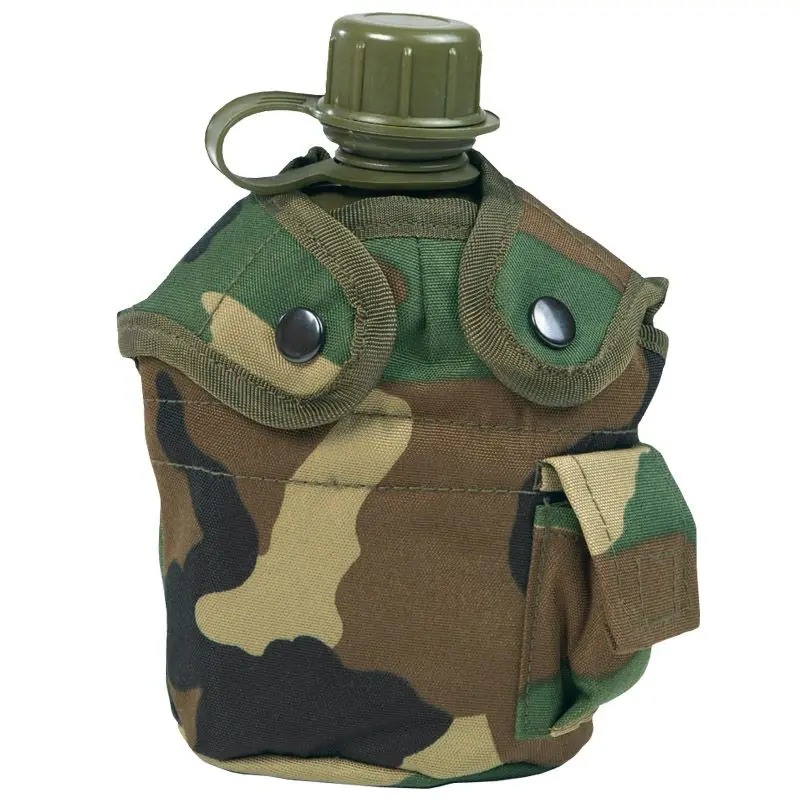PE Plastic Water Bottle Tactical Kettle Canteen With Pouch Outdoor Camping Hiking Drinking Water Bottle