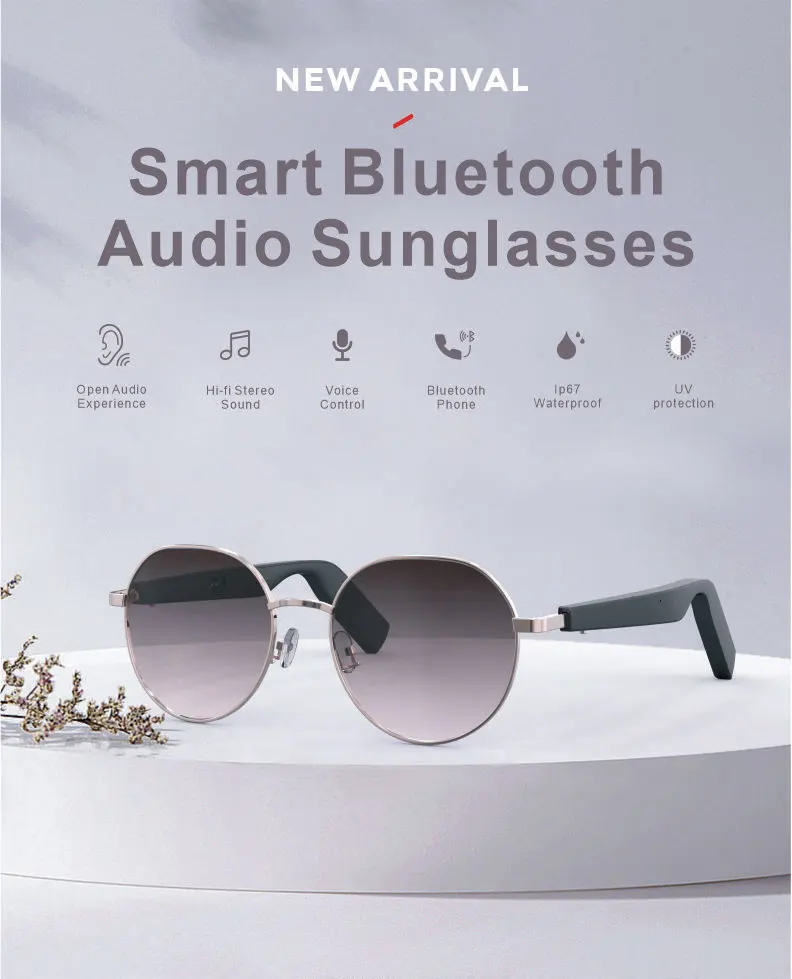 Wireless Earphone Handsfree Bluetooth Sunglasses (Brown) 2