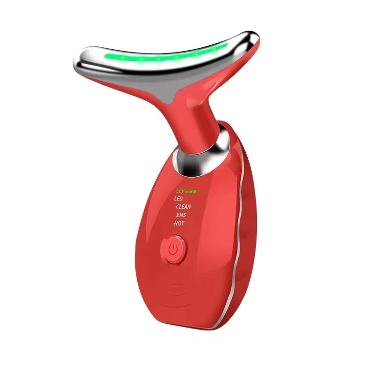 Mini Handheld LED Light Therapy Massager for Facial Neck Anti-Aging Wrinkle Skin Lifting U Shape Uplifting Device with USB Plug
