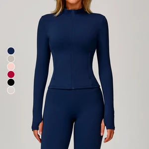 Quick-Dry Yoga Jacket Autumn Winter Outdoor Casual Top for Running Sports Fitness Lightweight Breathable Long