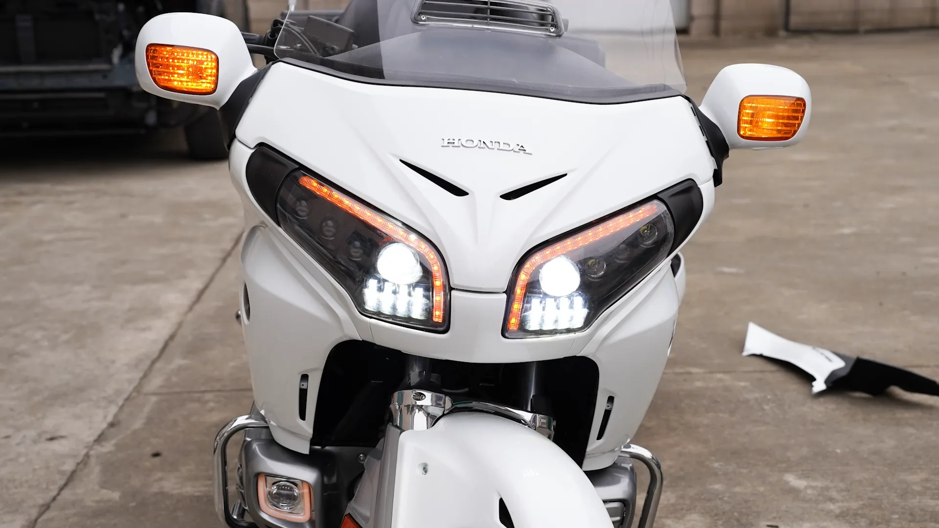 Yongjin Led Headlights Strips Daytime Running Lamps Kit Motorcycle