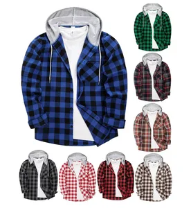 Customized logo Printing Oversized Men's Warm Men's Fashion Casual Flannel Shirt