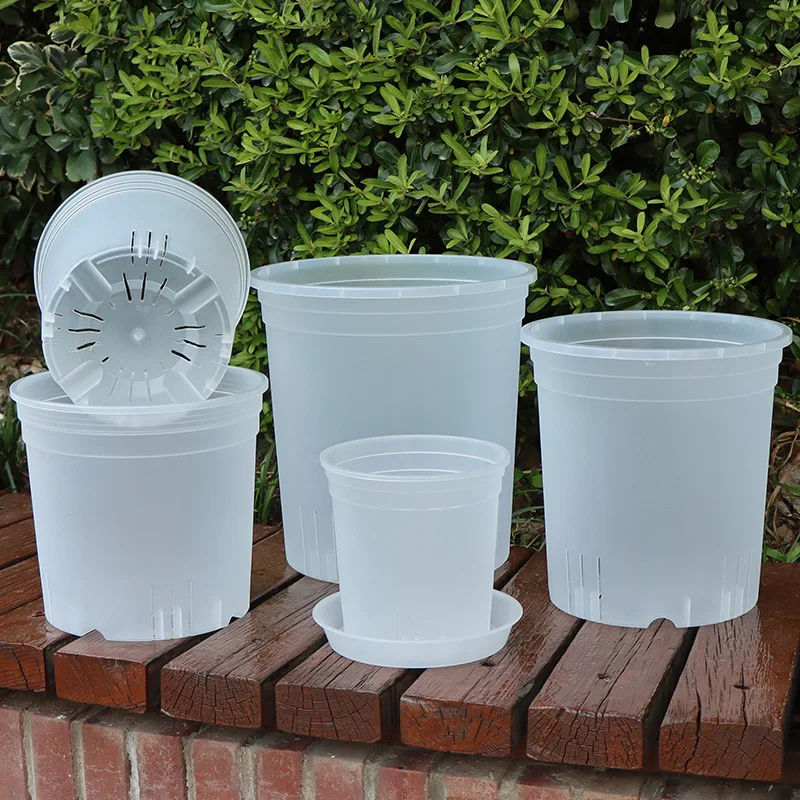 1,3,5 Gal PP Root Control Transparent Large Plant Nursery Pots Outdoor Indoor Plastic Clear Orchid Flower Pot