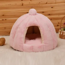 OEM Brand FBA Service Breathable Mongolian Yurt Shaped Pet Dog Cat House Bed with Removable Cushion inside NO 2