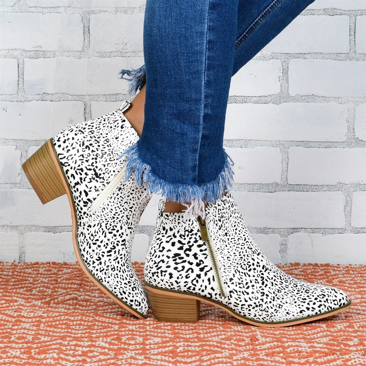 leopard western booties