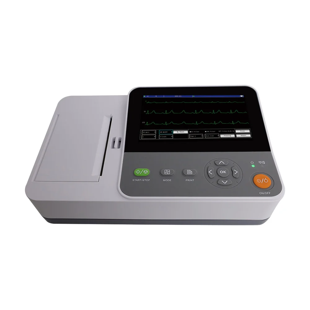 E6 Contec 1200g Electrocardiograma Emergency Mobile Appareil Scan 10 12 Lead Pathological Analysis Equipments-121049
