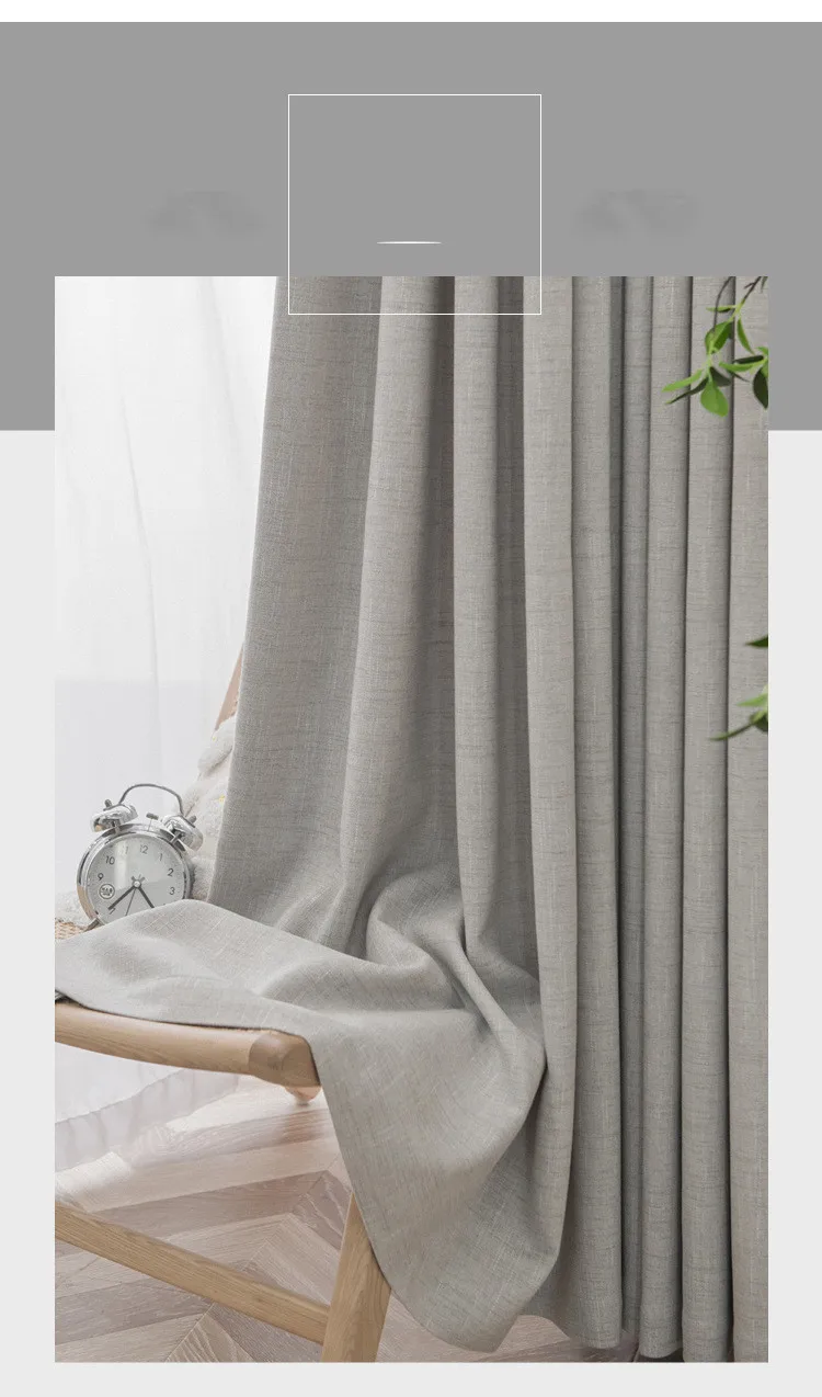 Free Machining Custom Size And Width Blackout Linen Curtains 2.8 Meter