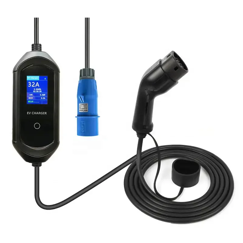 Home Use Adjustable Current 32A Level 2 EV Car Charger Type2 Type1 EV Charger GBT Charging Portable EV Charger for VW ID4