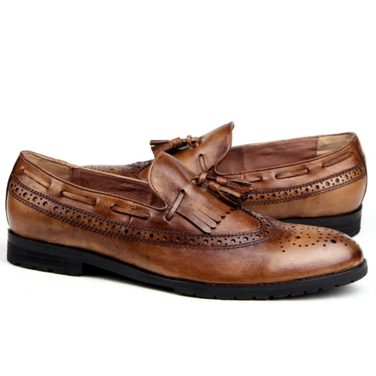 Мягкие удобные мужские туфли из натуральной кожи, туфли-лоферы