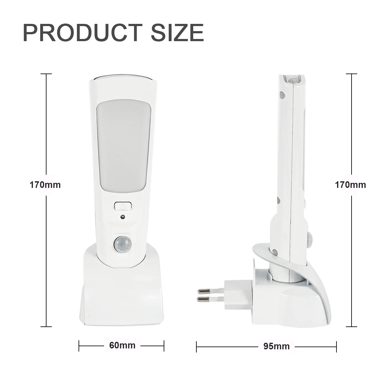 Flashlight Motion Sensor Night Lights Plug-in  Induction Human BodyWireless Night Lamps LED Night Light with Warm White