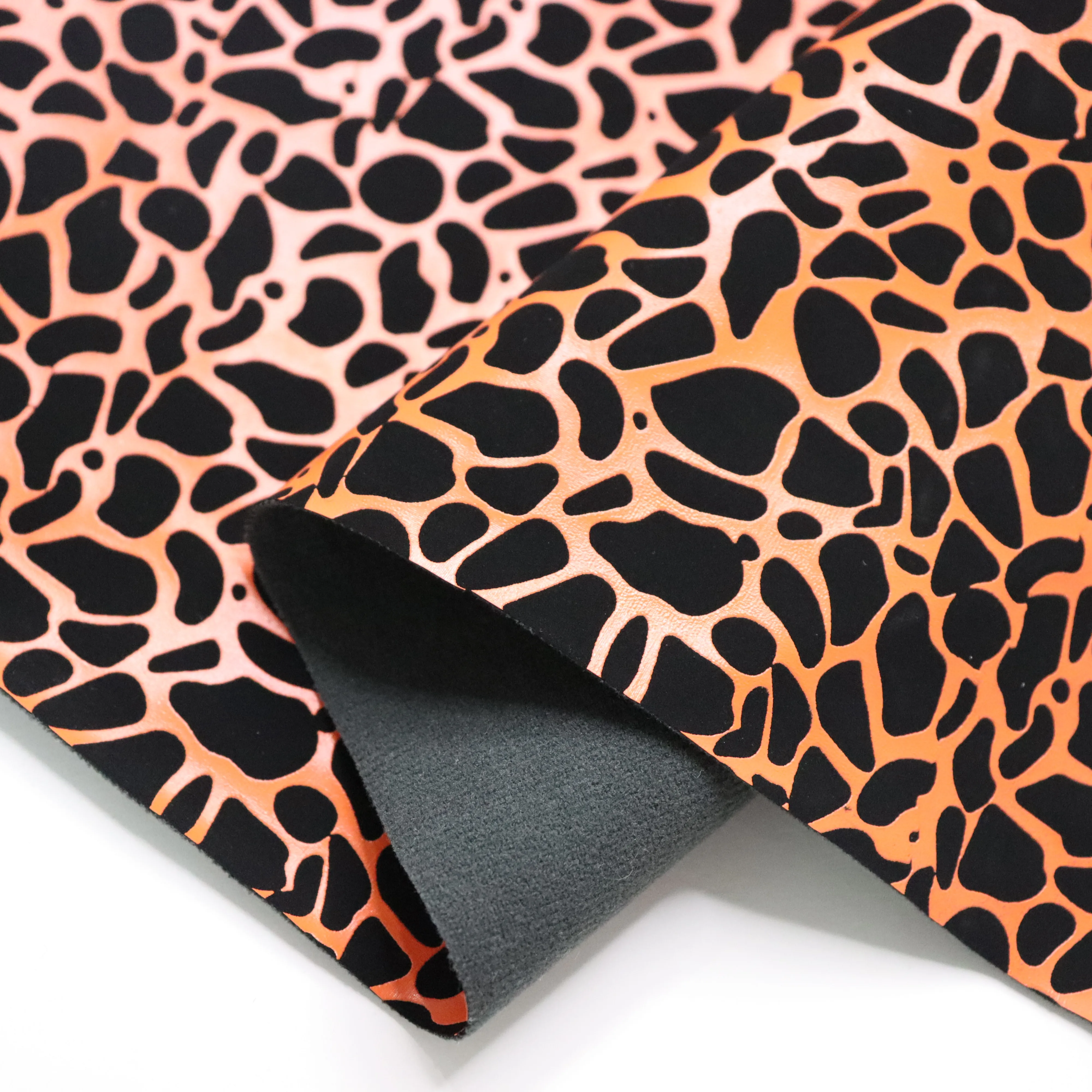 Unique Design Leopard Pattern Printed Design Artificial Fabric Mirror Printing PU Coated Decorative Synthetic Leather For Upholstery/Bags factory