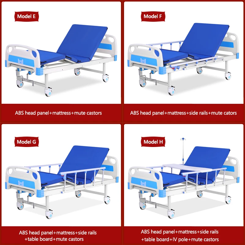 Two 2 Function Hospital Bed Manual Metal Hospital Bed With Toilets