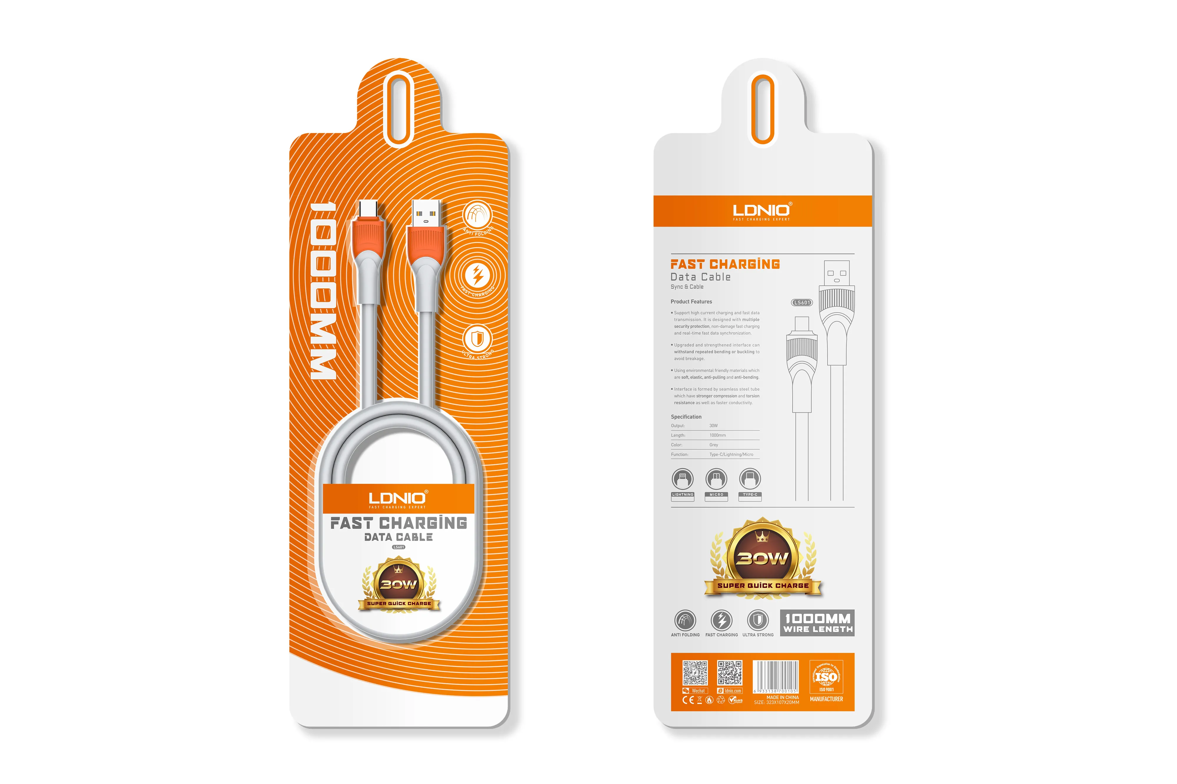 Ldnio 30w 1 2 3m V8 Pd Microphone Lightning Usbc Mobile Charger Data