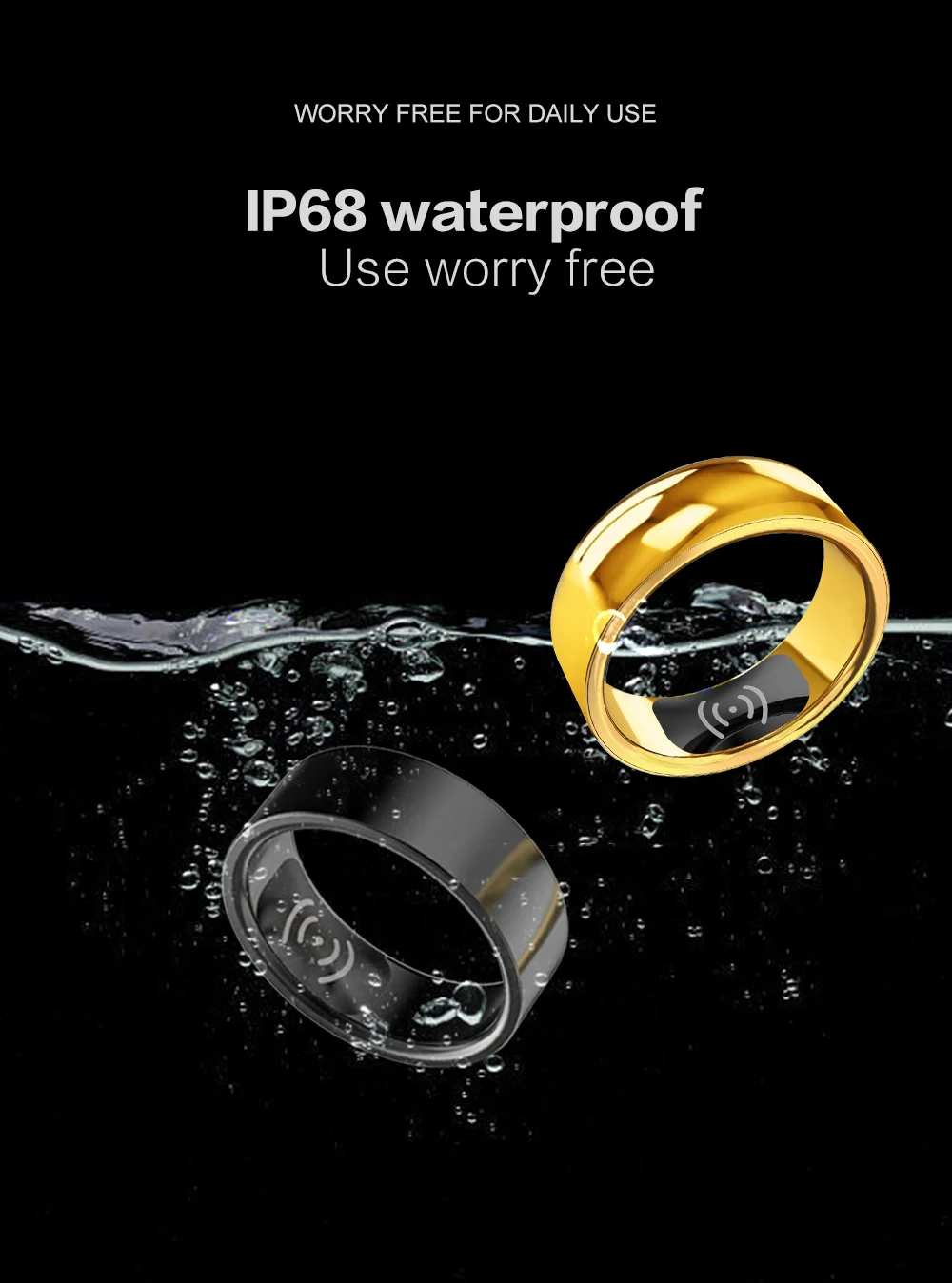 2024 IUTECH IP68 Waterproof Smart Ring Featuring Robust Health Monitoring Heart Rate Tracking Sleep Analysis in a Sleek Design