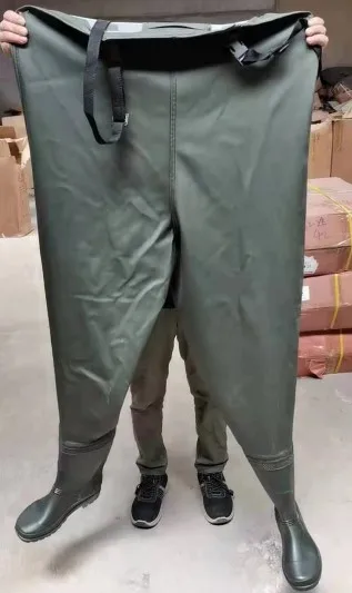 Waterproof Wader Boots Pvc rubber Fabric Fishing Chest Waders with Boots Strap Unisex Outdoor