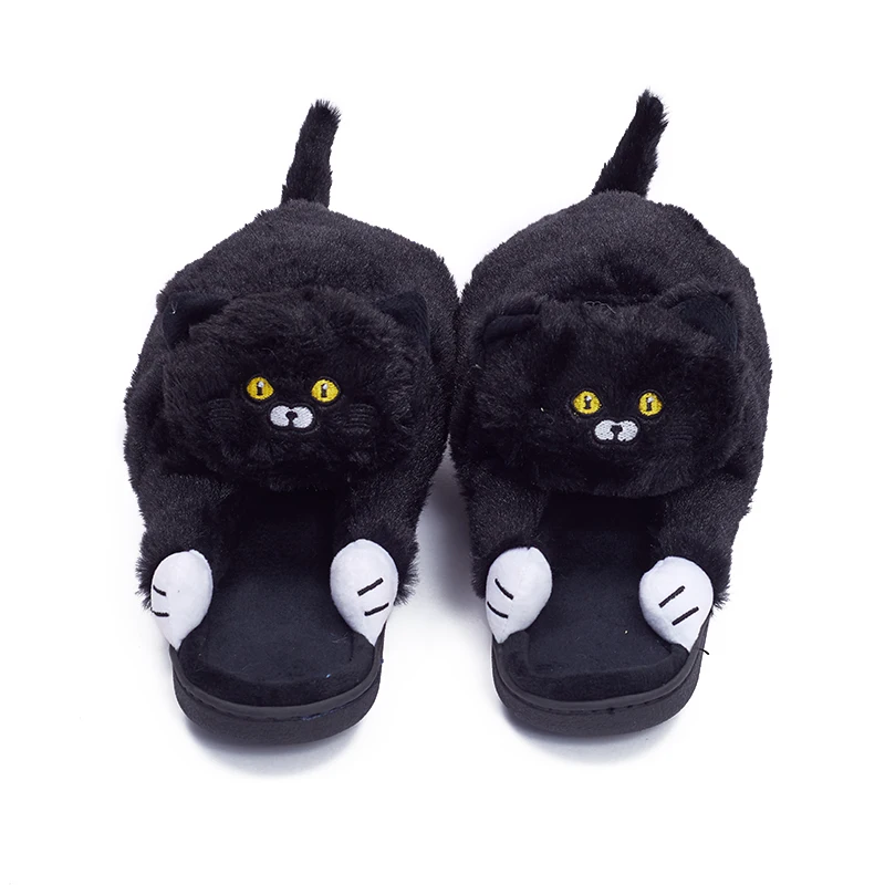 Cartoon Plush Slippers Fuzzy Warm Soft Floor Slides Thick Bottom
