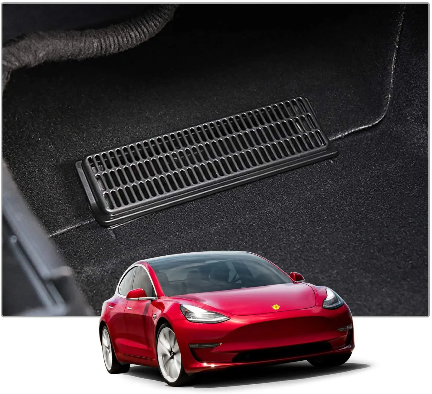 copertura di sfiato del flusso d'aria Kit di protezione per condizionatore sedile posteriore 17-21 Tesla Model 3 2021 nero accessorio per auto 