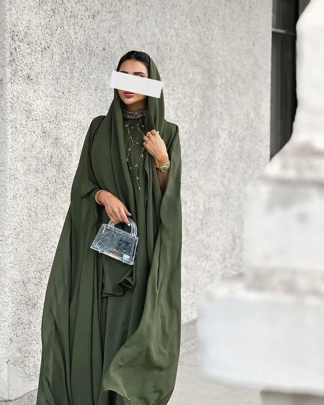 dark green eid dress 2026 U.chic Vintage Bead Embroidery Abaya Design Neckline Muslim Silk Lightweight Summer Jalabiya Dress stylecode:Y2722