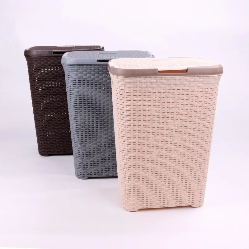 60 л корзина для белья стильная пластиковая с