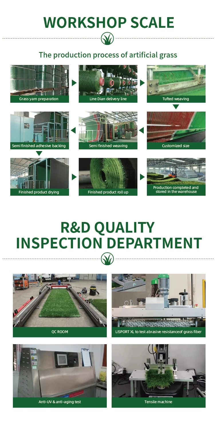 High Density Synthetic Football Turf with 14700 Density and More than 10 Years Service Life in 2.0 m, 4.0 m Roll Width