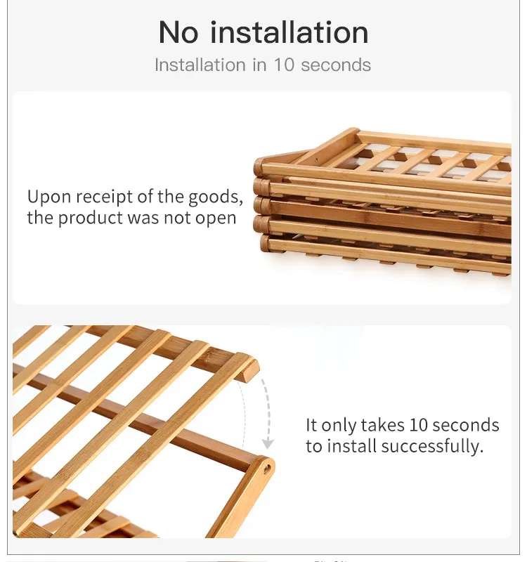 
 Модная и современная Экологически чистая Складная бамбуковая стойка для обуви  