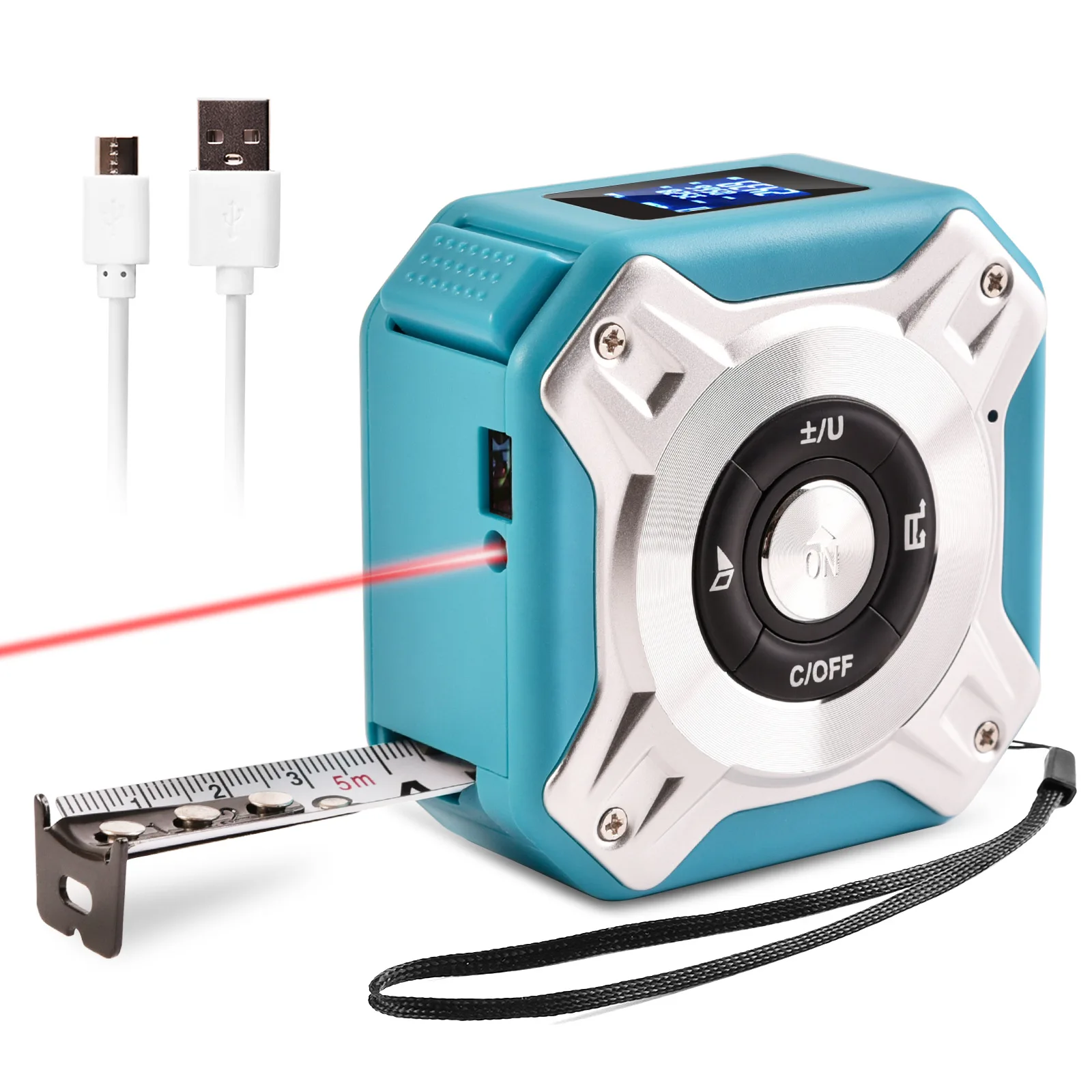 ABS Electric Measuring Tape Laser Digital Industrial Grade Laser Rangefinder Tape Measure with 0-5m Range - view 1