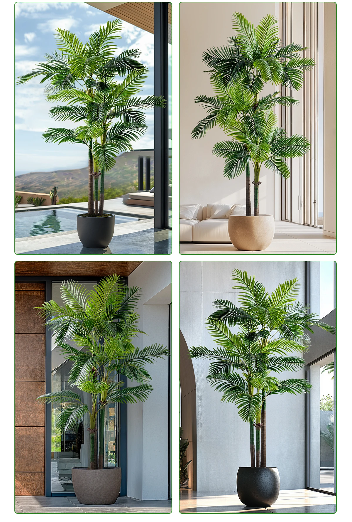 Manufacturer Direct Sales 8 Feet Giant UV-Resistant Artificial Plastic Palm Tree Home/Outdoor Landscaping Greening Plant details