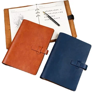 Personalized Retro Genuine Real Leather A5 A6 Travel Loose Leaf Journal Reusable Diary Writing Notebook