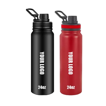 2022 New 24oz Stainless Steel Vacuum Sports Water Bottle With Handle Double Wall Thermo Bottles