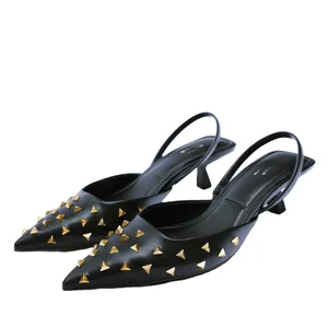 ZA Luxury Rivet Shine Formal Office for Ladies High Heel Shoes Women Sandal Fashion Stiletto Party Pumps Sexy Heels