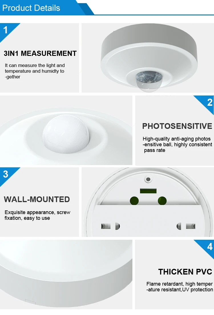 Rs485 Modbus Ceiling Surface Mounted Microwave Motion Sensor Light