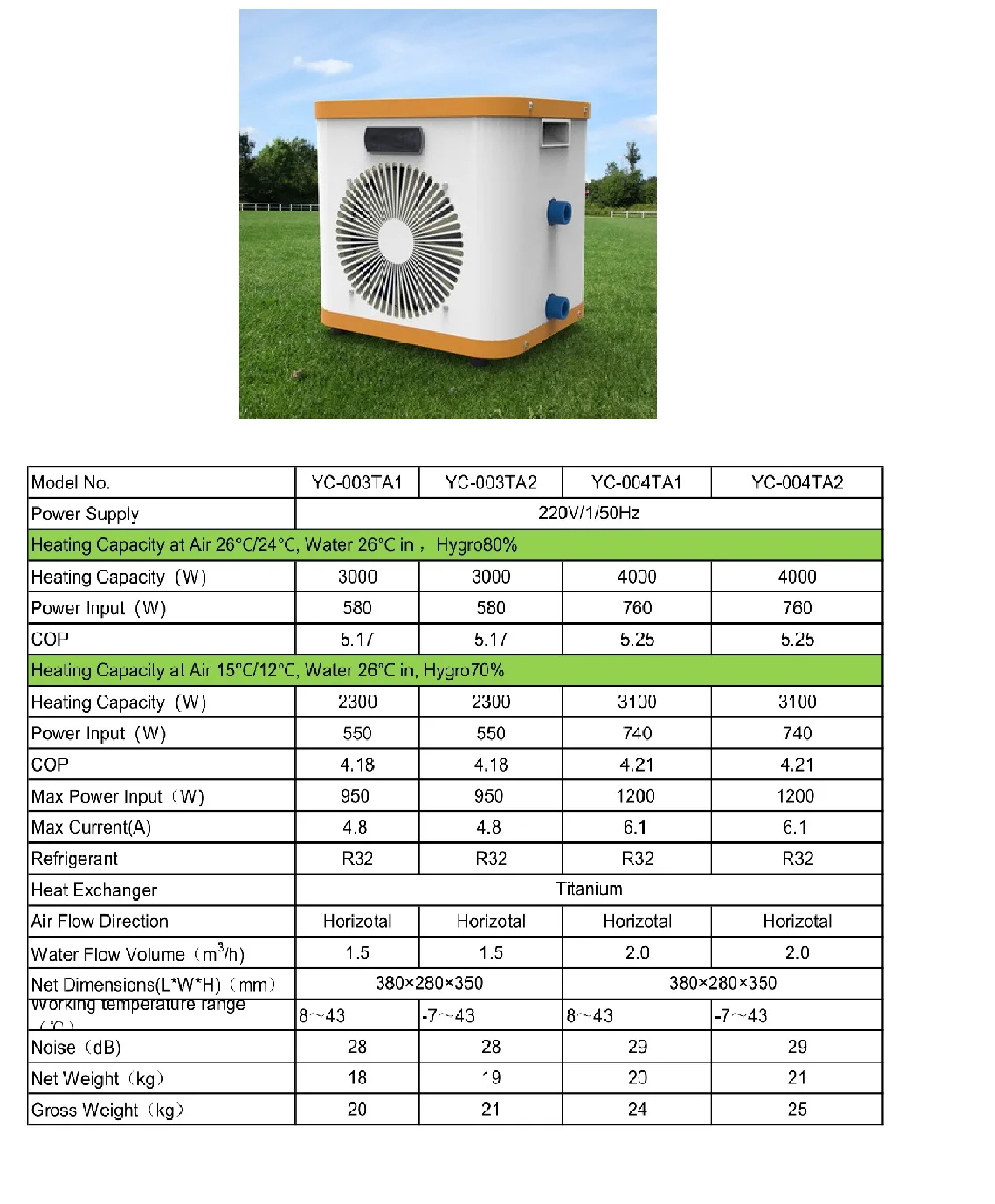Factory Direct Popular WIFI R32 Mini Swimming Pool Heat Pump Heater and Cooler