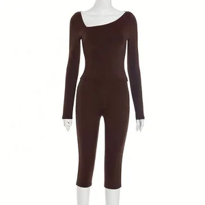 Dropshipping New Arrivals Trendy Popular Fall 2026 Women Clothing Casual 2 Piece Midi Pants Set