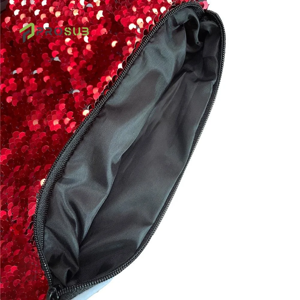 Prosub Blank Flip Sequin Cosmetic Bags for Sublimation Custom Logo Reversible Bling Glitter Sublimation Makeup Bag