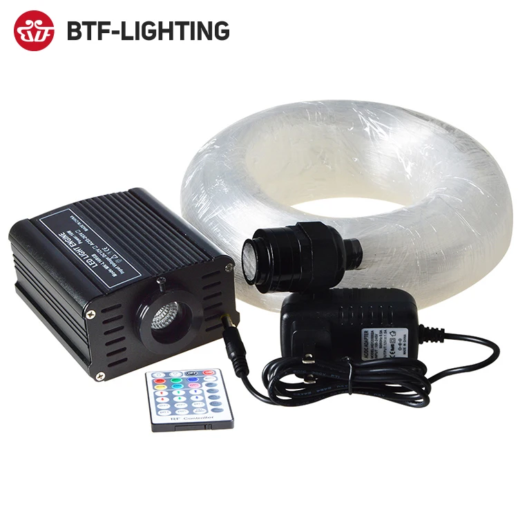 Car DC12V 7W RGB LED Fiber Optic Star Ceiling Light Kit 200pcs 0.75mm 2m optical 