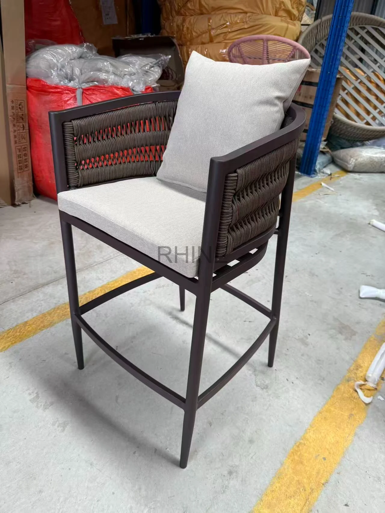Meistverkaufter Aluminium-Rahmen Seilgeflecht Outdoor-Barhocker, Garten- Hochstuhl mit Kissen für Terrasse & Poolbereich| Alibaba.com